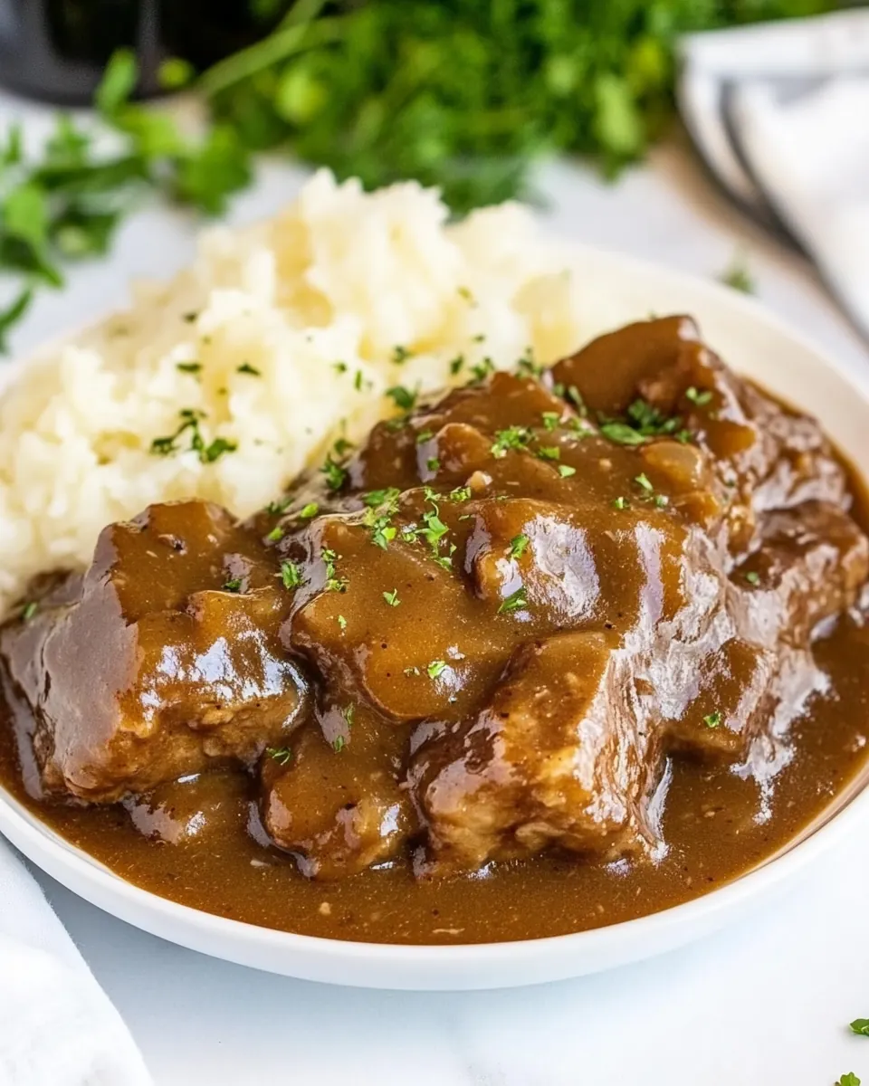 Crock Pot Cubed Steak with Gravy
