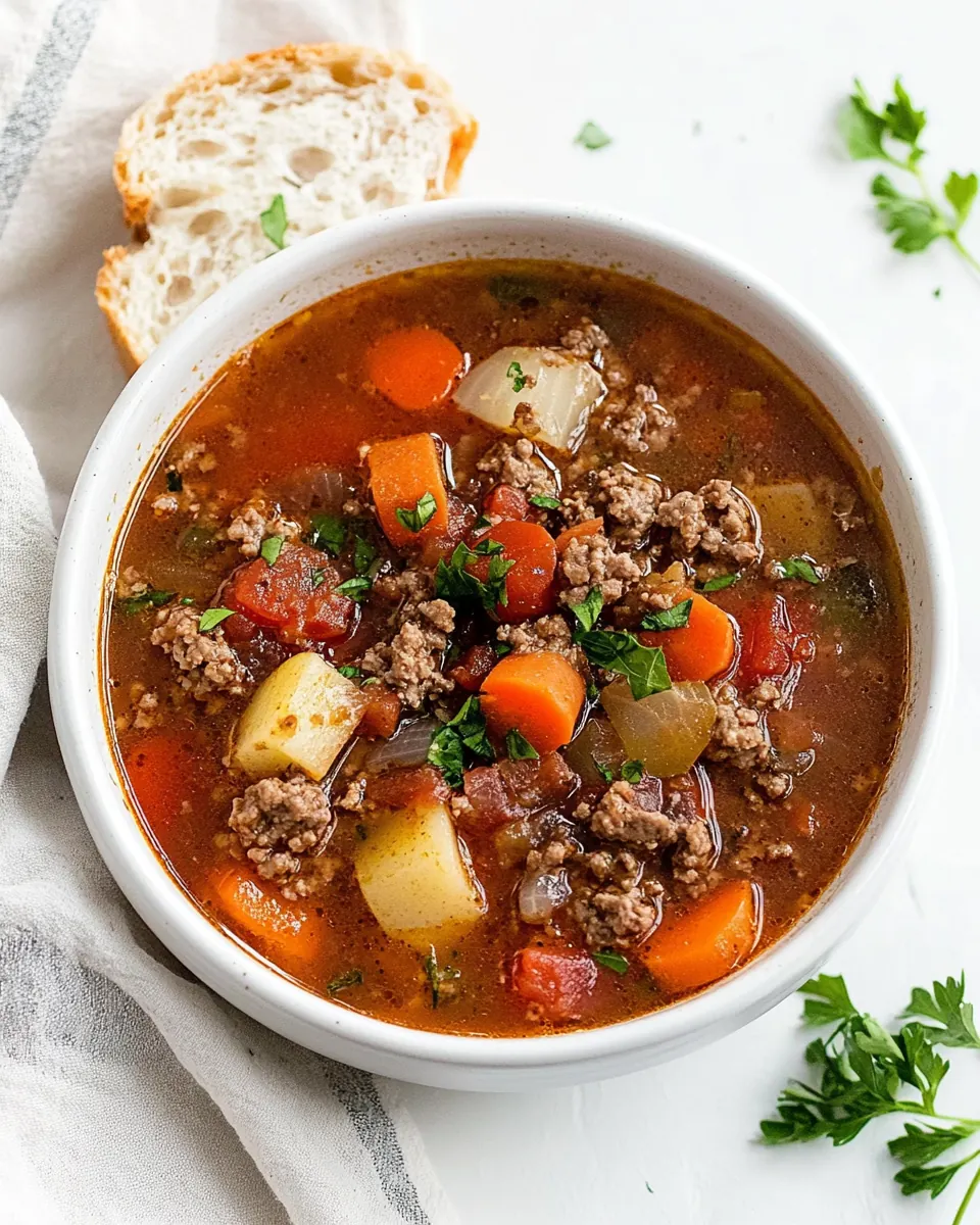 Crock Pot Hamburger Soup