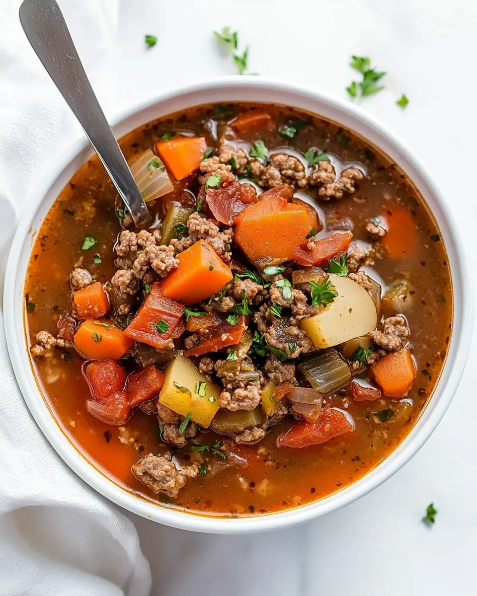 Crock Pot Hamburger Soup
