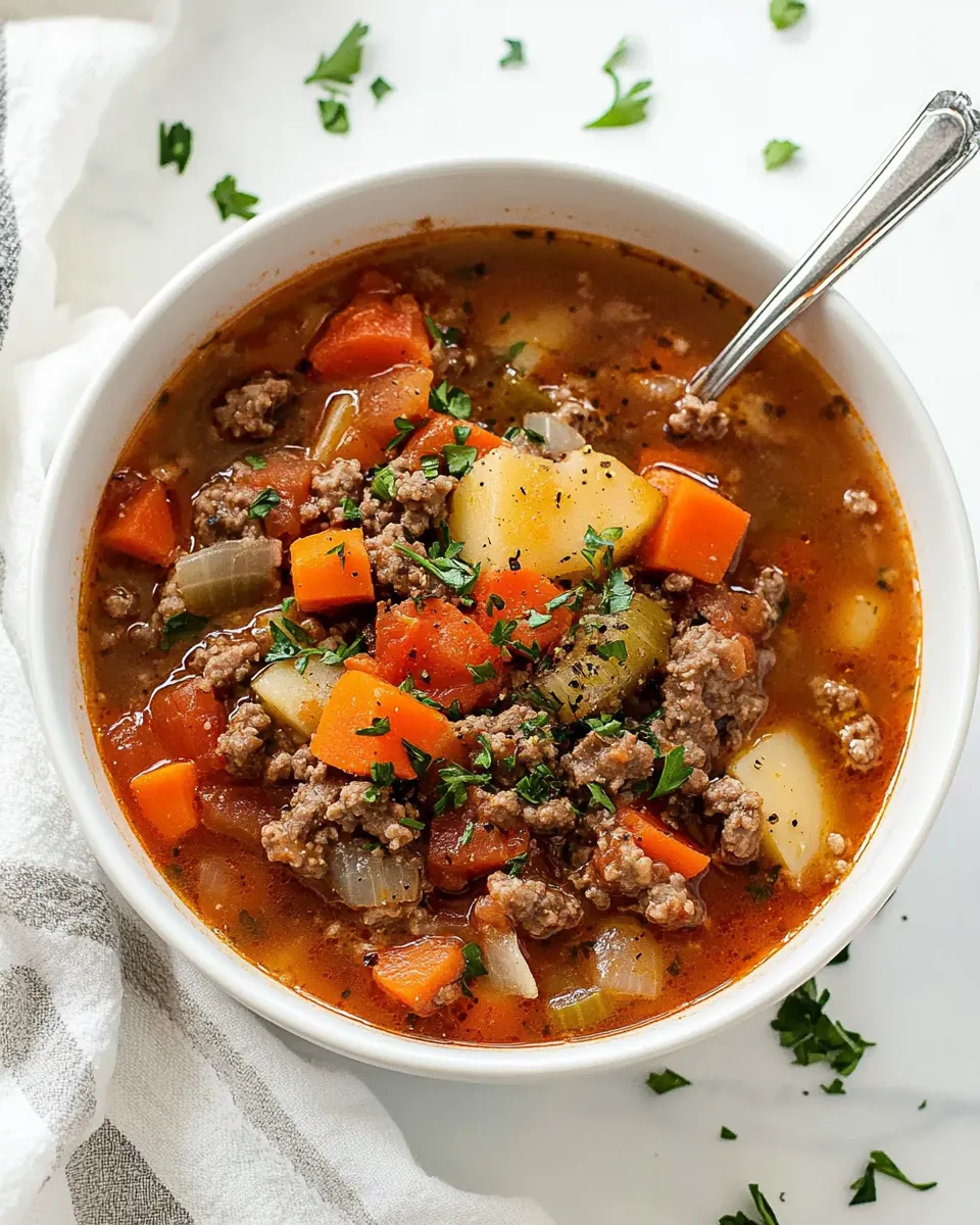 Crock Pot Hamburger Soup