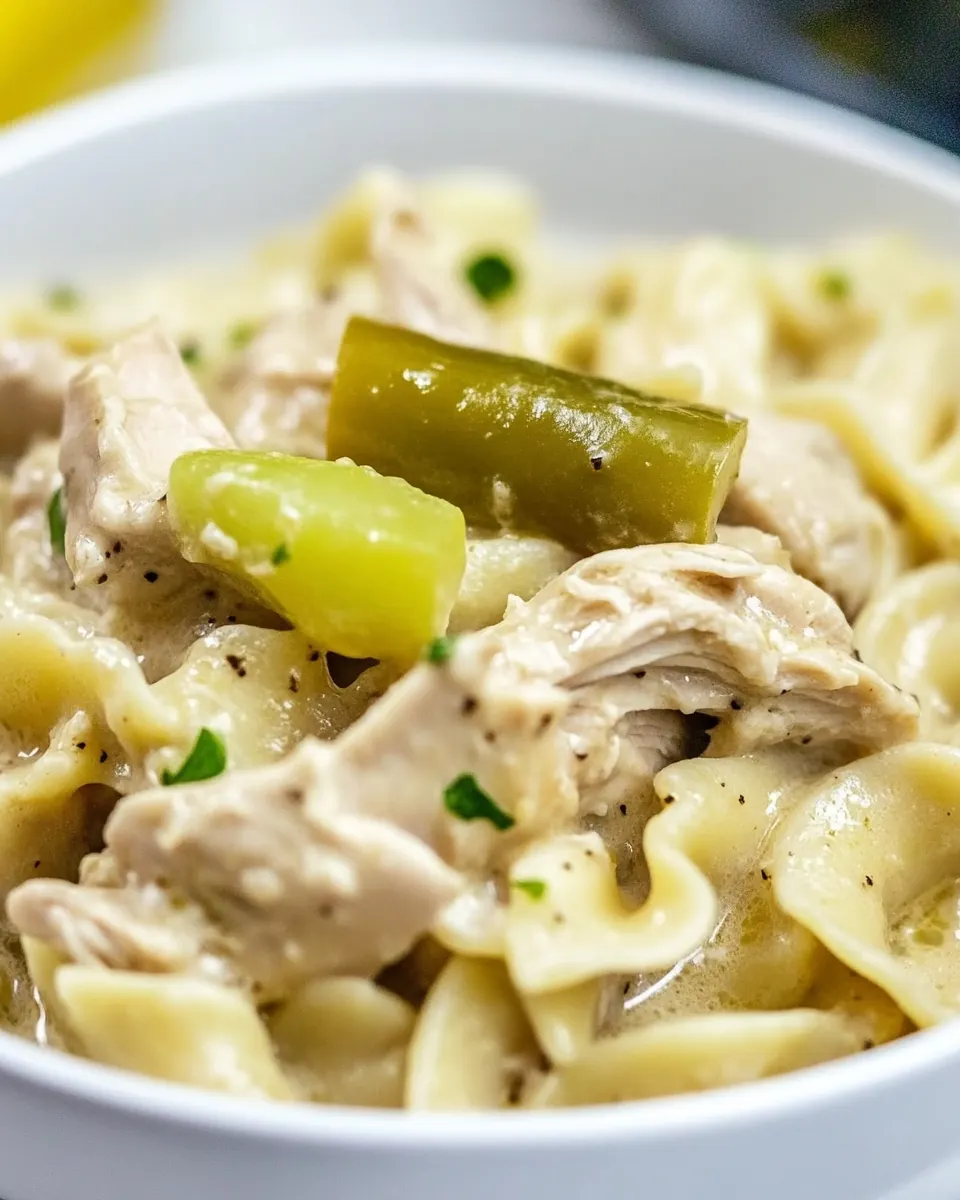 Crock Pot Mississippi Chicken and Noodles