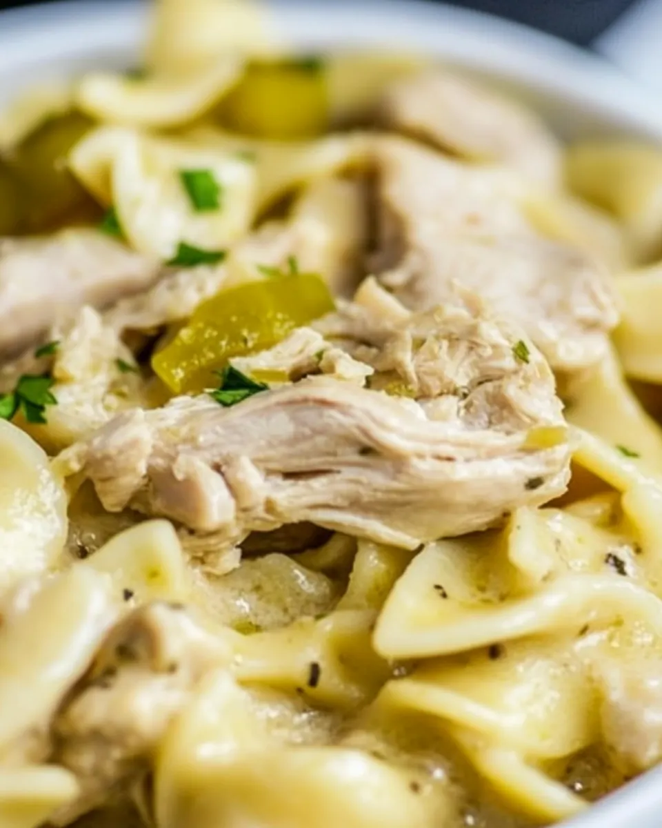 Crock Pot Mississippi Chicken and Noodles