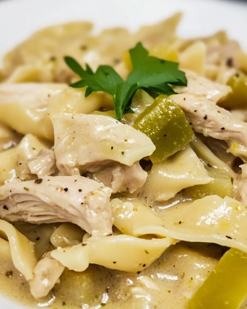 Crock Pot Mississippi Chicken and Noodles