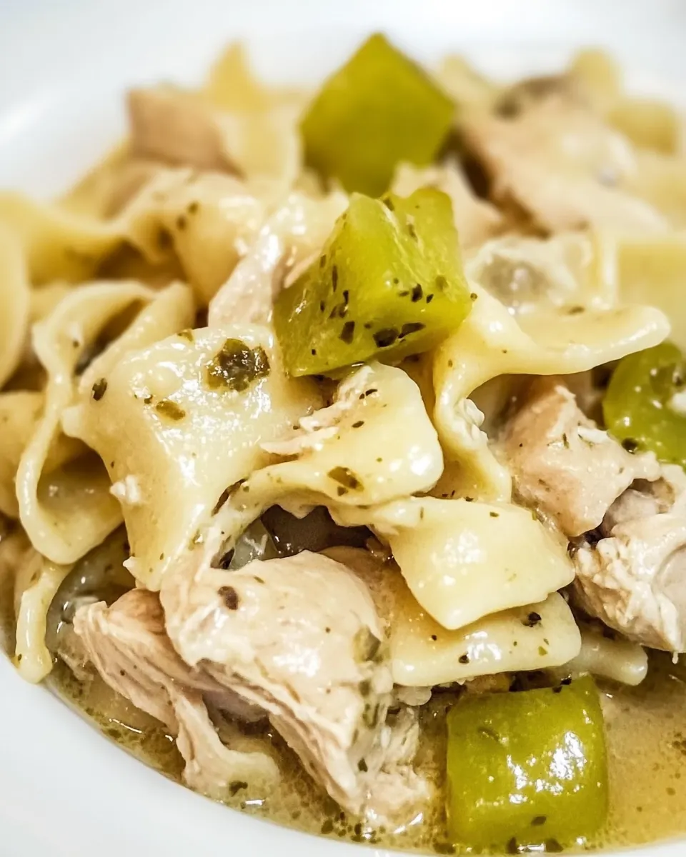 Crock Pot Mississippi Chicken and Noodles