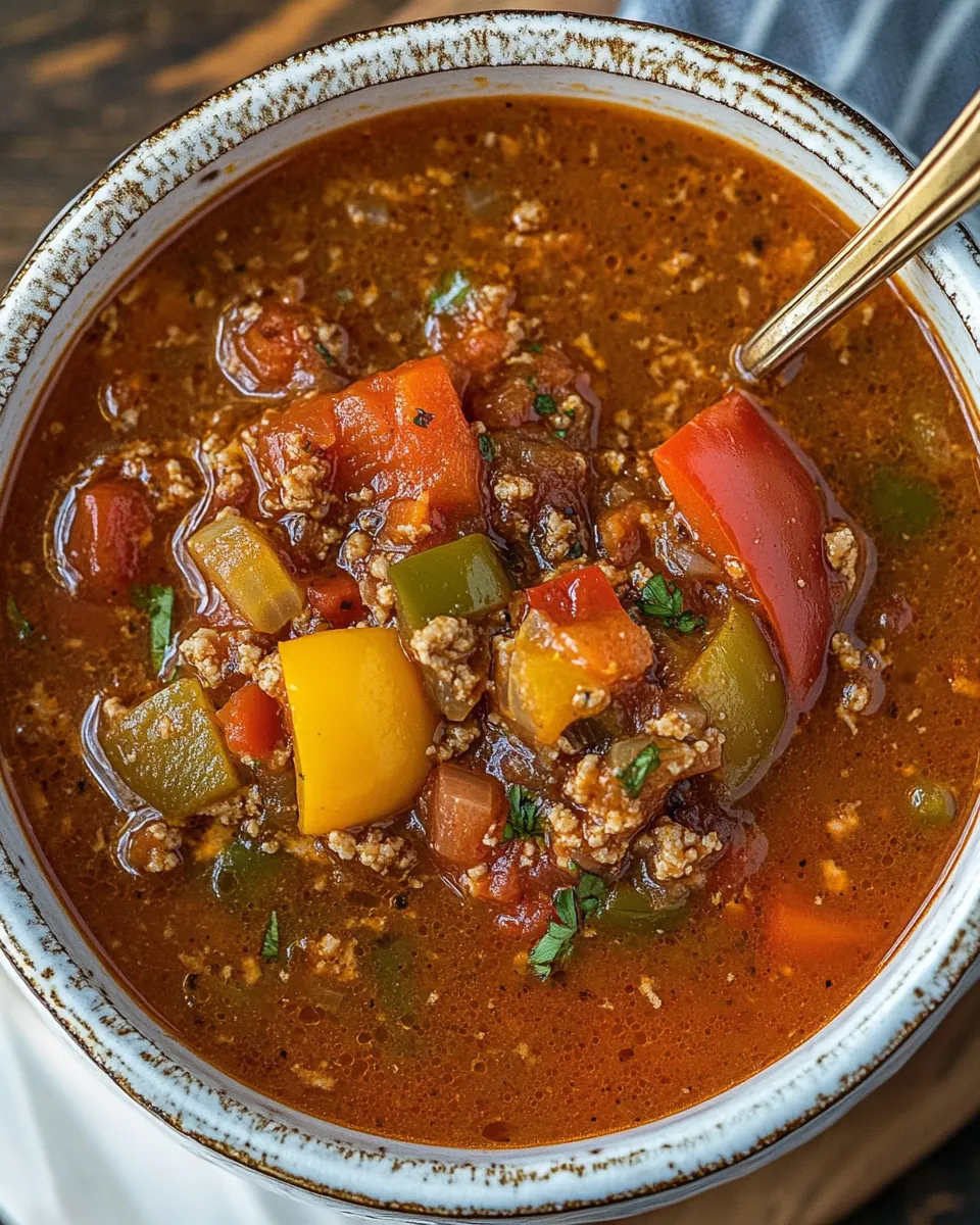 Crock Pot Stuffed Pepper Soup