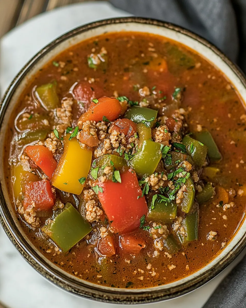 Crock Pot Stuffed Pepper Soup