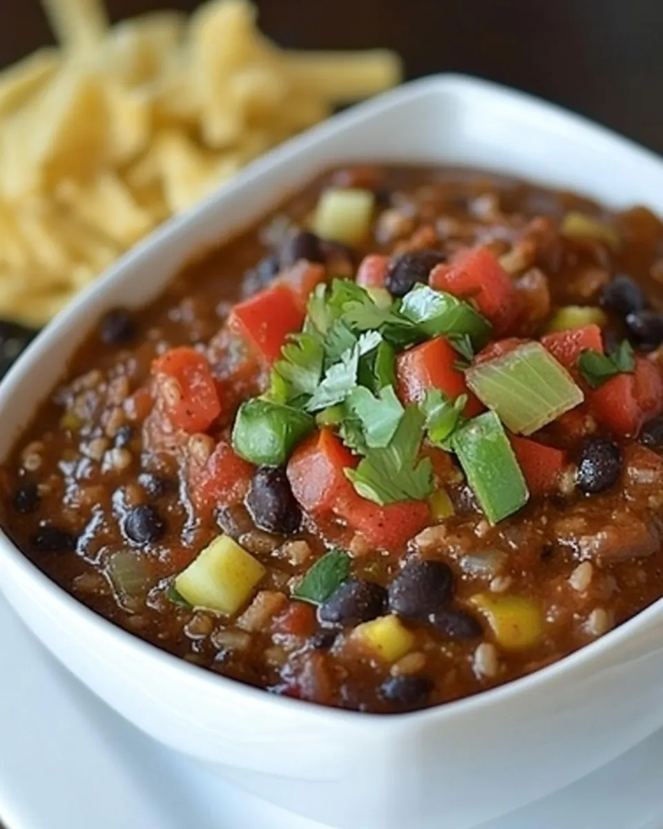 Crock Pot Vegan Black Bean and Brown Rice Soup