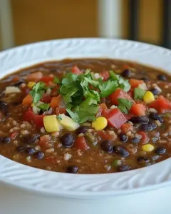 Crock Pot Vegan Black Bean and Brown Rice Soup