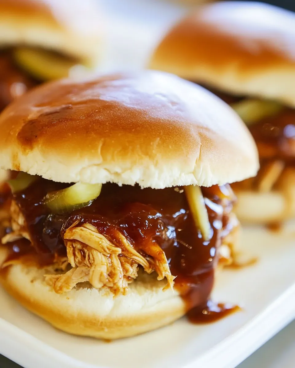 Crockpot BBQ Chicken Sliders