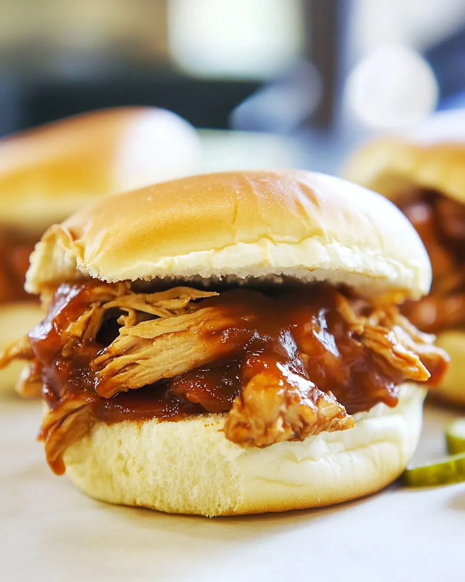 Crockpot BBQ Chicken Sliders