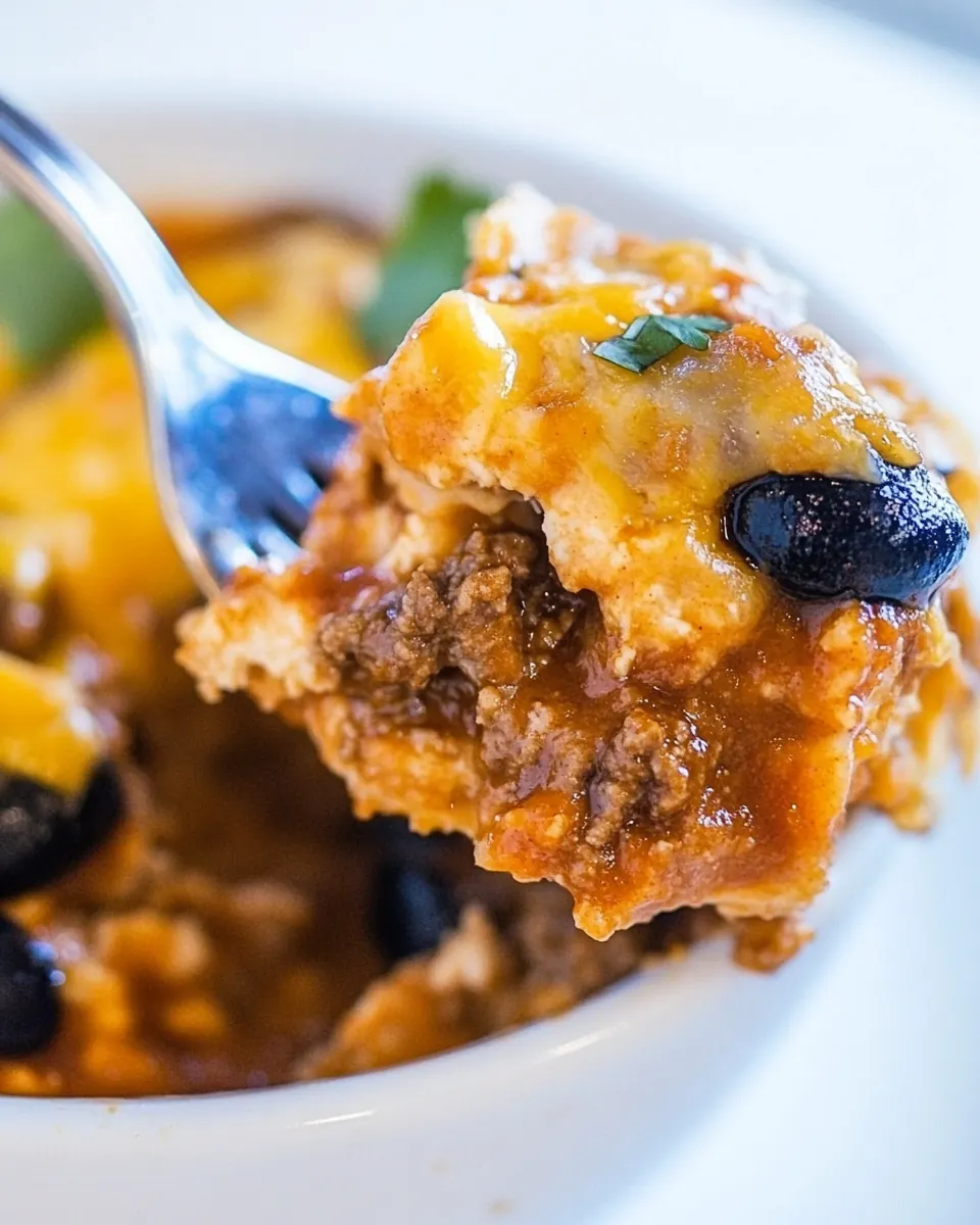 Crockpot Beef Enchilada Casserole