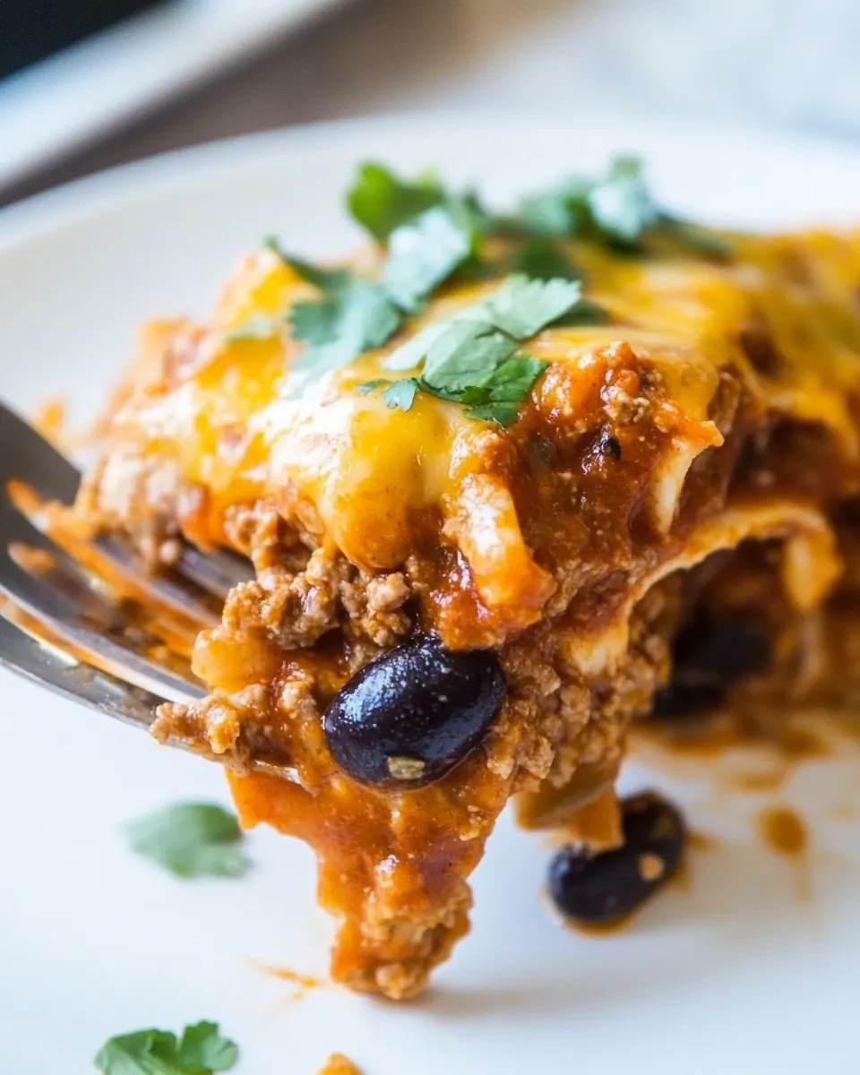 Crockpot Beef Enchilada Casserole