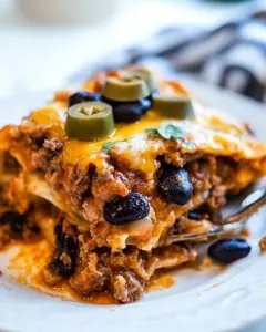 Crockpot Beef Enchilada Casserole