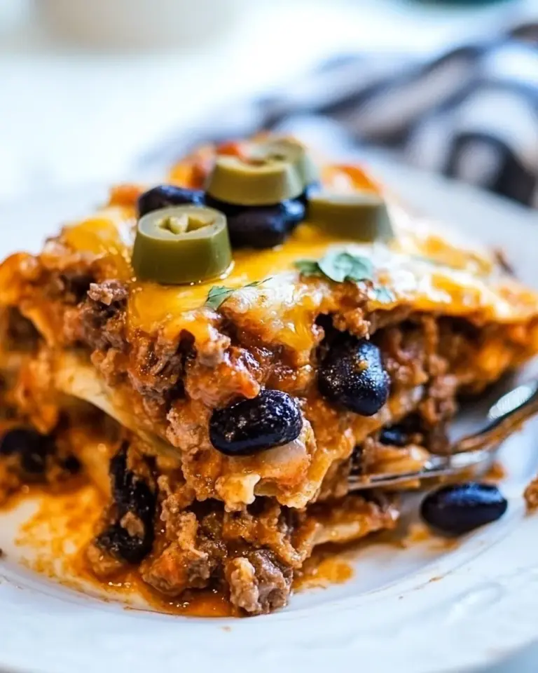 Crockpot Beef Enchilada Casserole