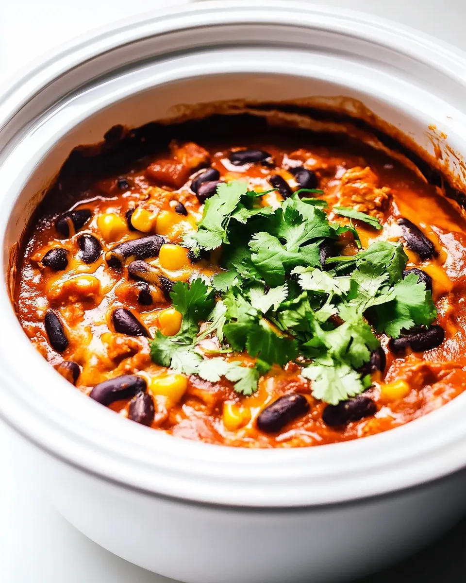Crockpot Chicken Enchilada Casserole