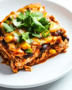 Crockpot Chicken Enchilada Casserole