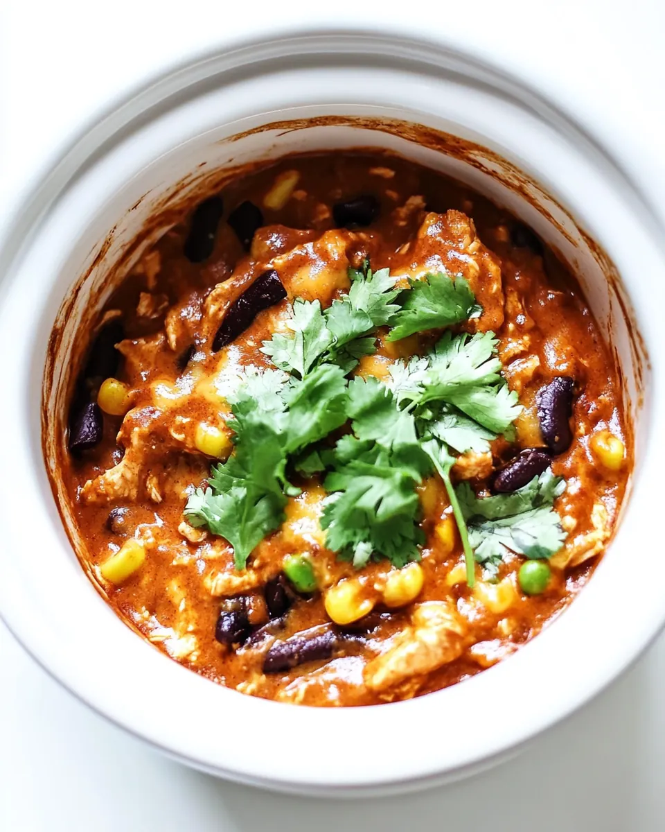 Crockpot Chicken Enchilada Casserole