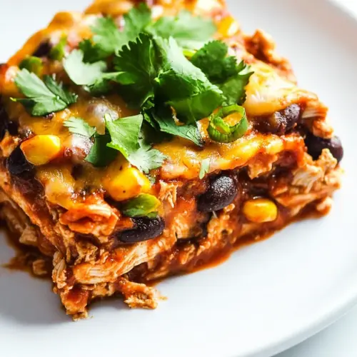 Crockpot Chicken Enchilada Casserole