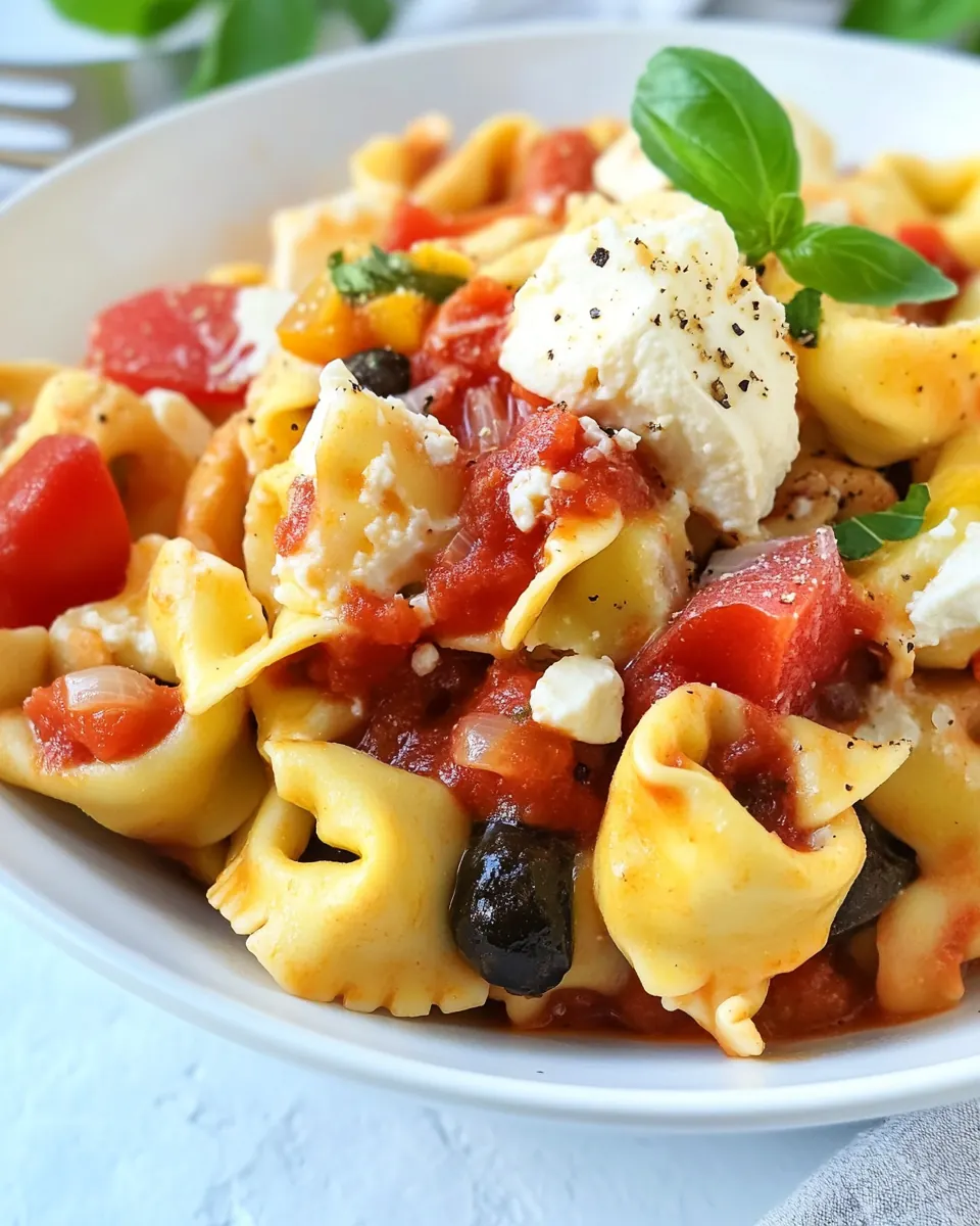 Crockpot Mediterranean Tortellini
