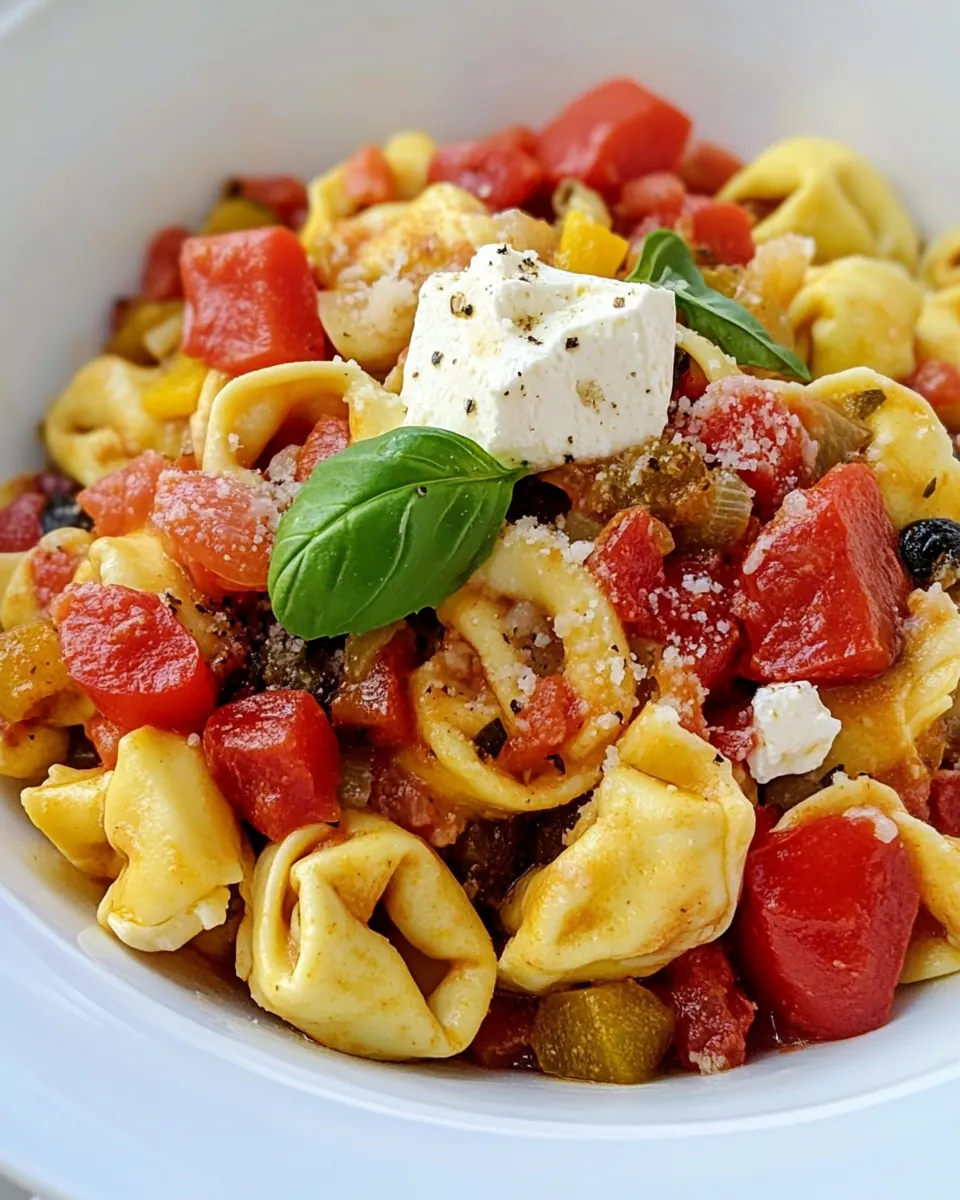 Crockpot Mediterranean Tortellini