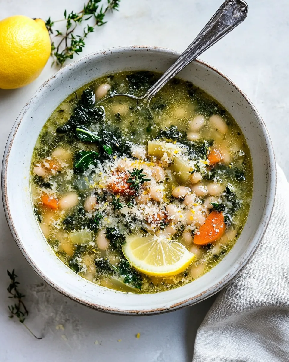 Crockpot Tuscan White Bean and Lemon Soup