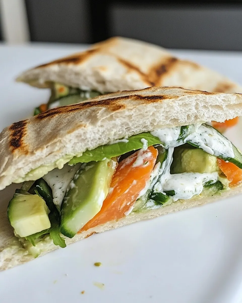 Cucumber Avocado Vegetarian Pita Sandwich