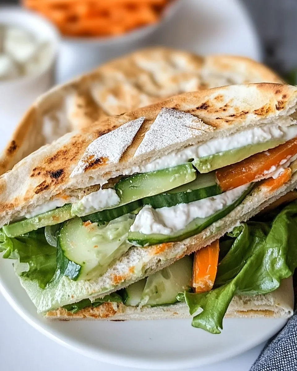 Cucumber Avocado Vegetarian Pita Sandwich