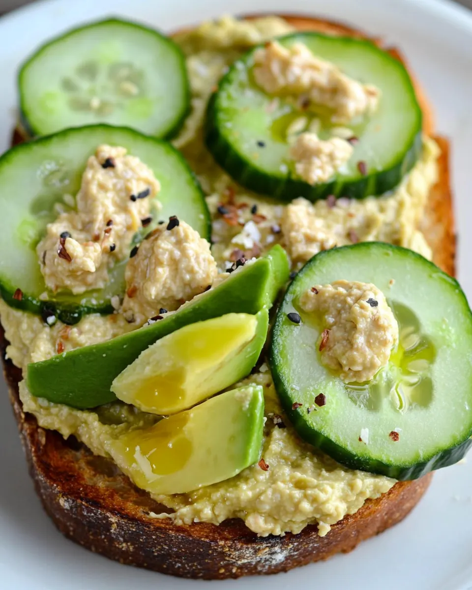 Cucumber Hummus Avocado Toast