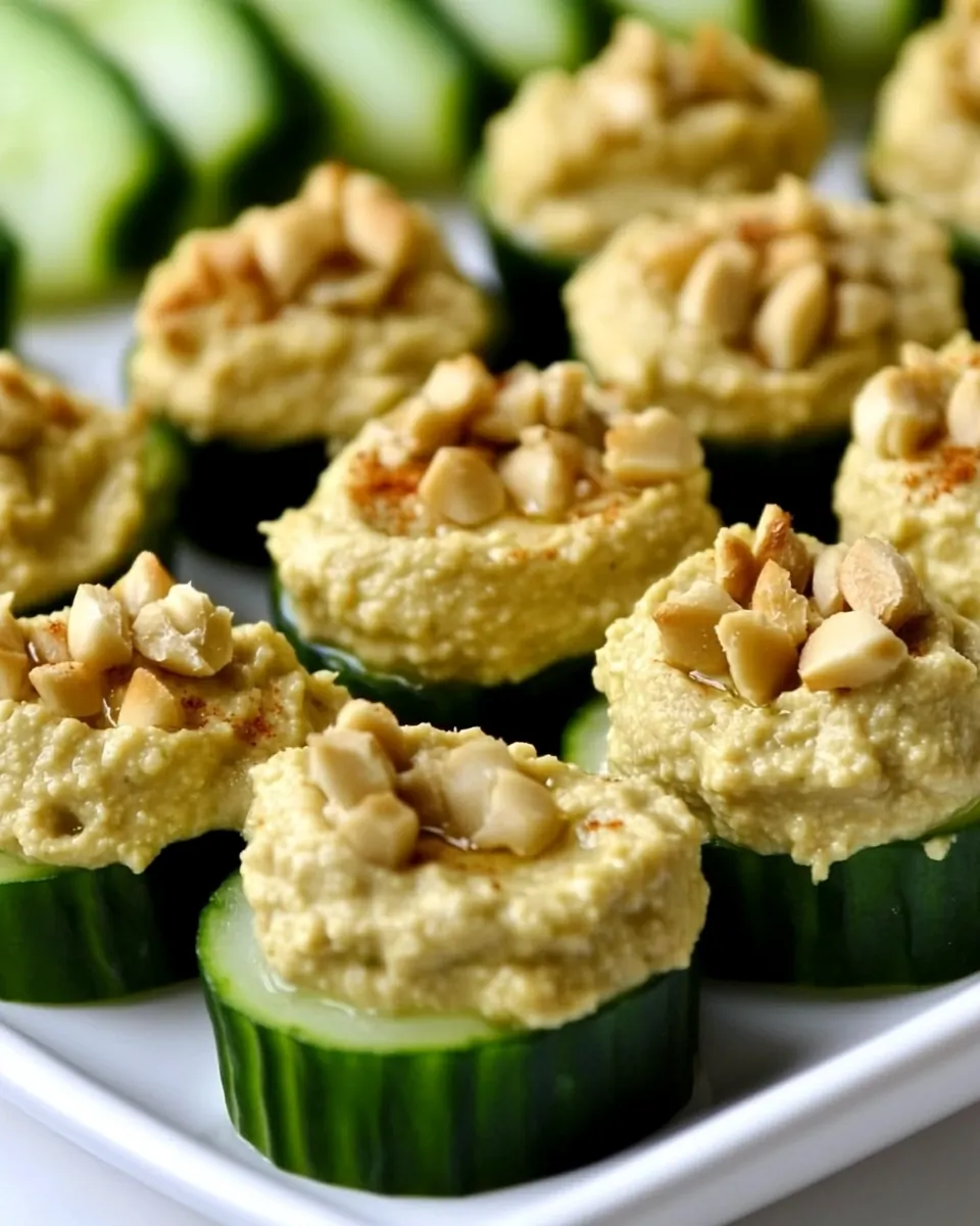 Cucumber Hummus Bites
