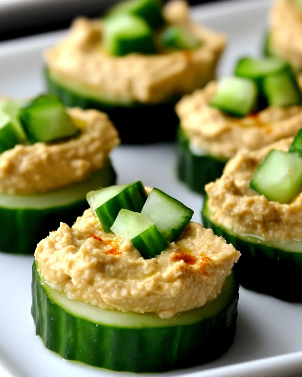 Cucumber Hummus Bites