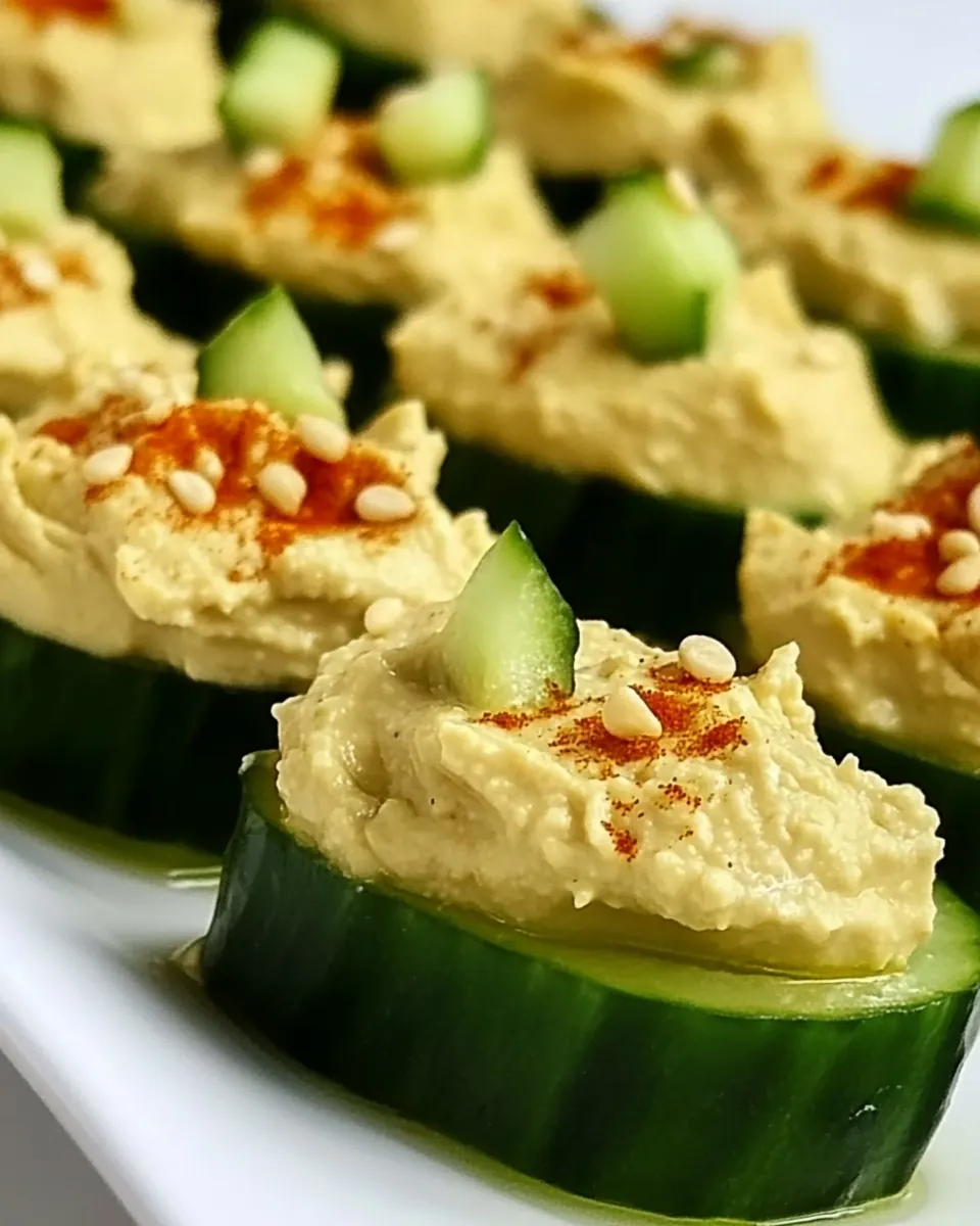 Cucumber Hummus Bites