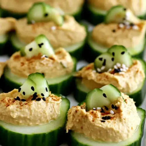 Cucumber Hummus Bites