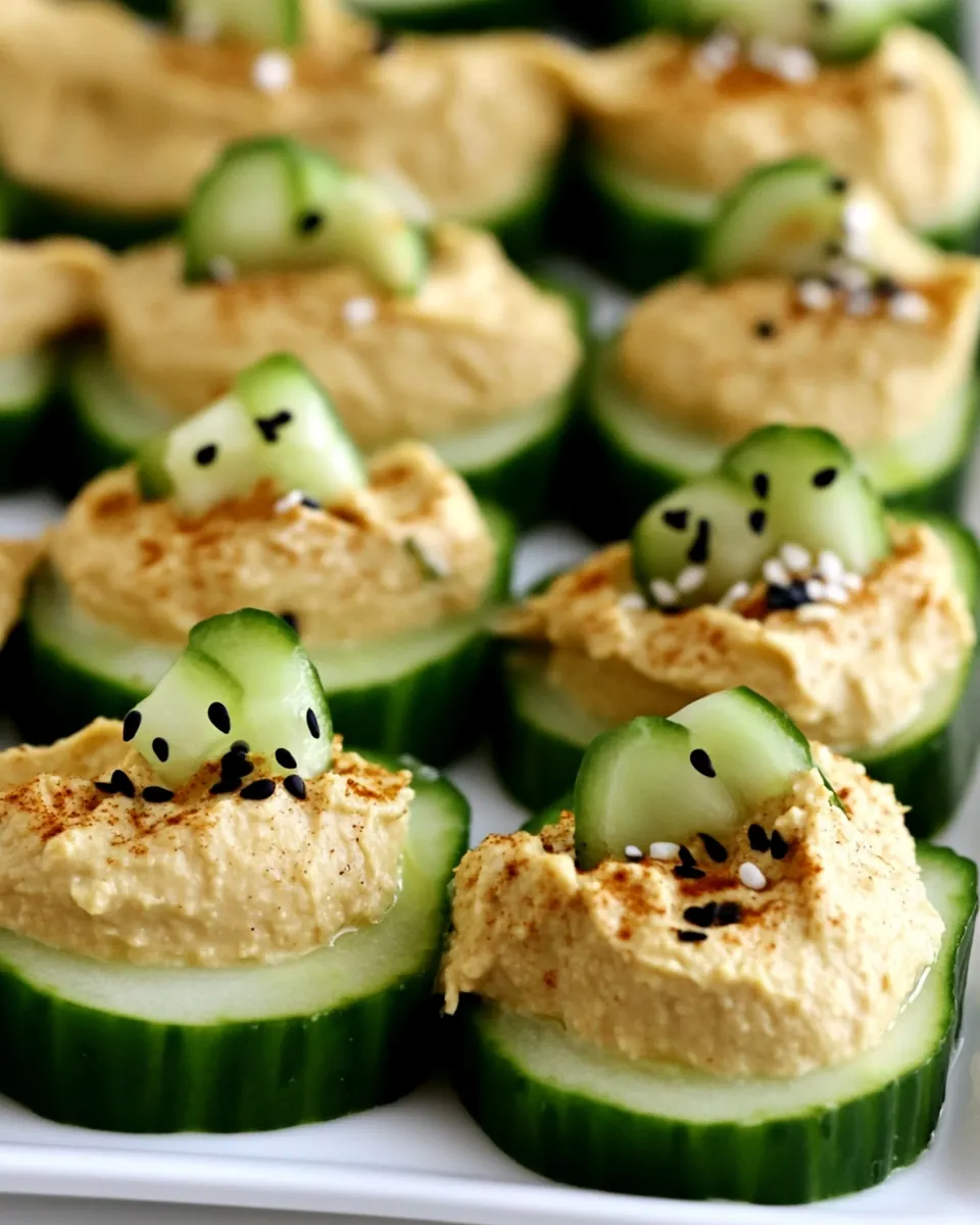 Cucumber Hummus Bites