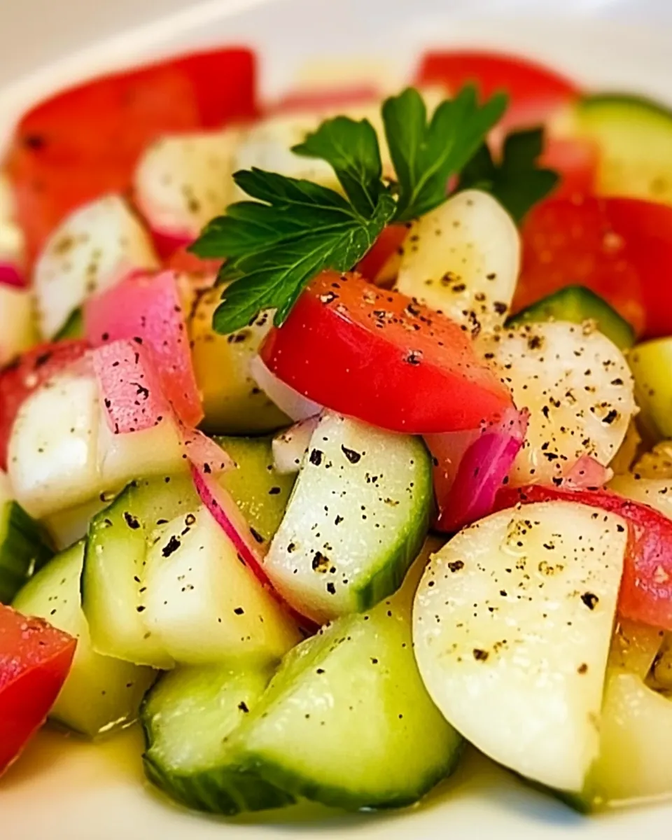 Cucumber Radish Tomato Salad