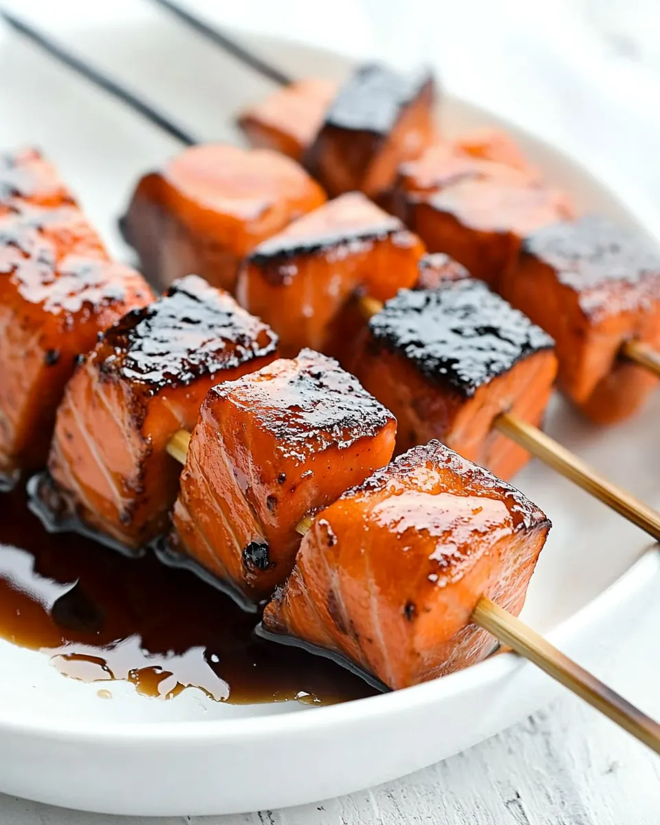 Cured Brown Sugar Salmon Skewers