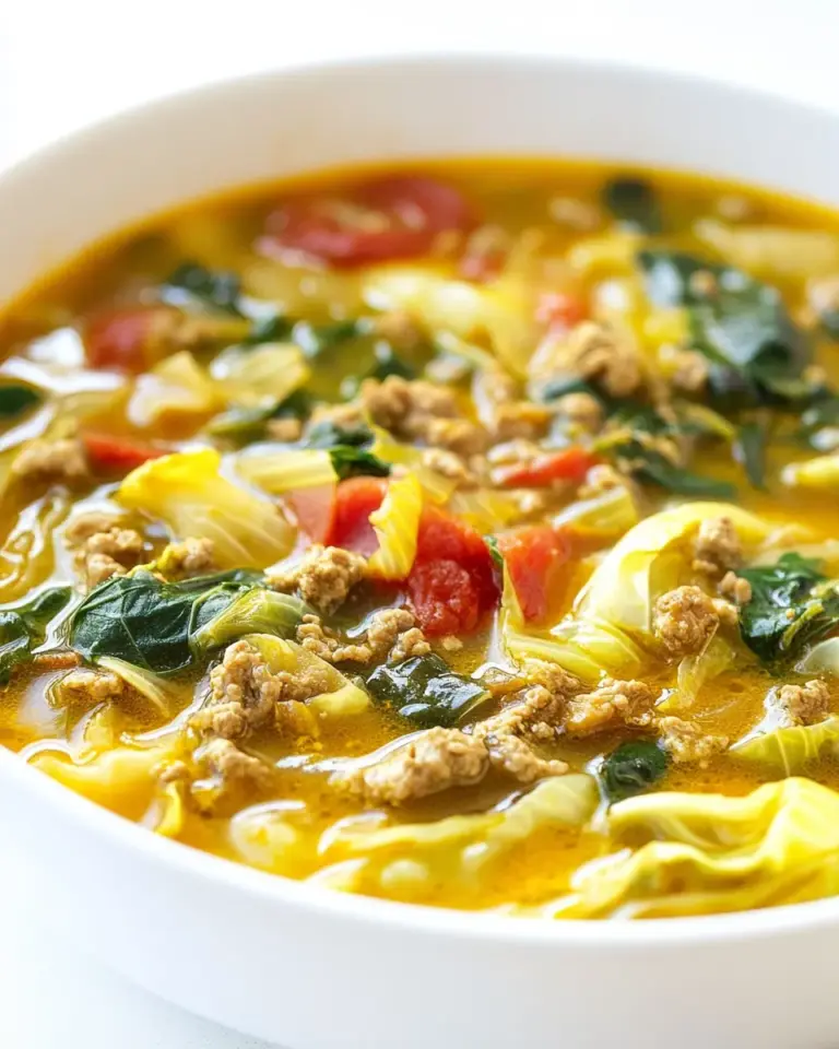 Curry Ground Turkey Cabbage Soup