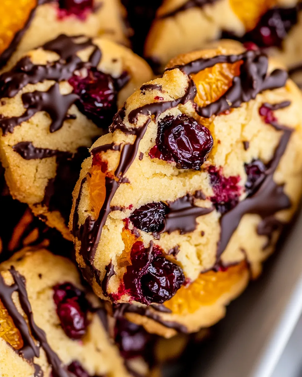 Dark Chocolate Cranberry Orange Slice Bake Cookies