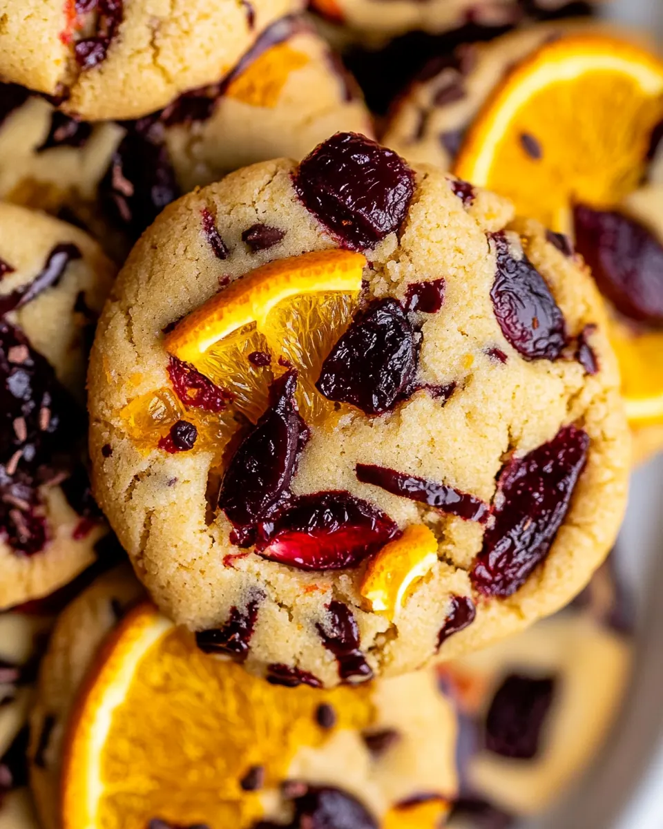 Dark Chocolate Cranberry Orange Slice Bake Cookies