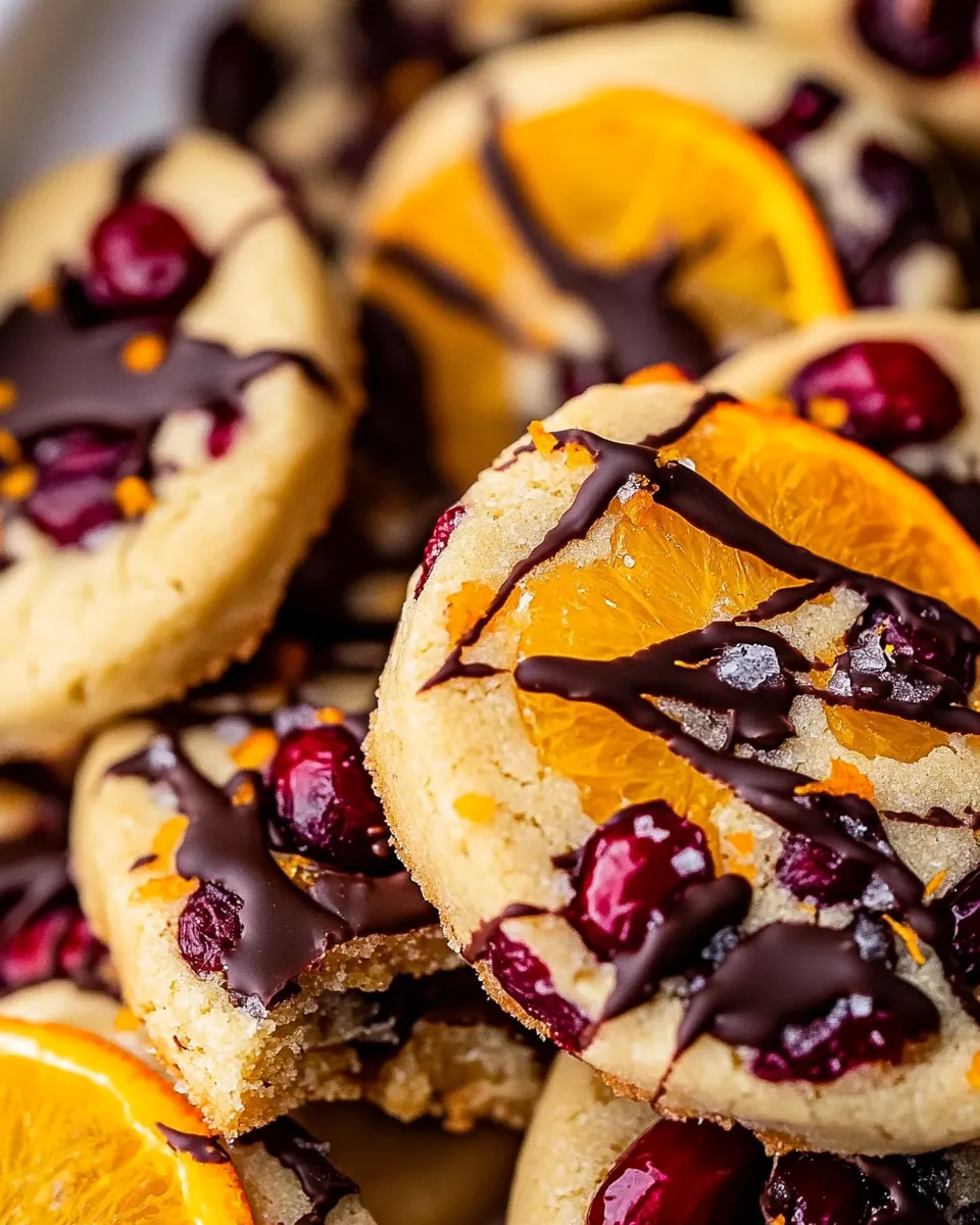 Dark Chocolate Cranberry Orange Slice Bake Cookies