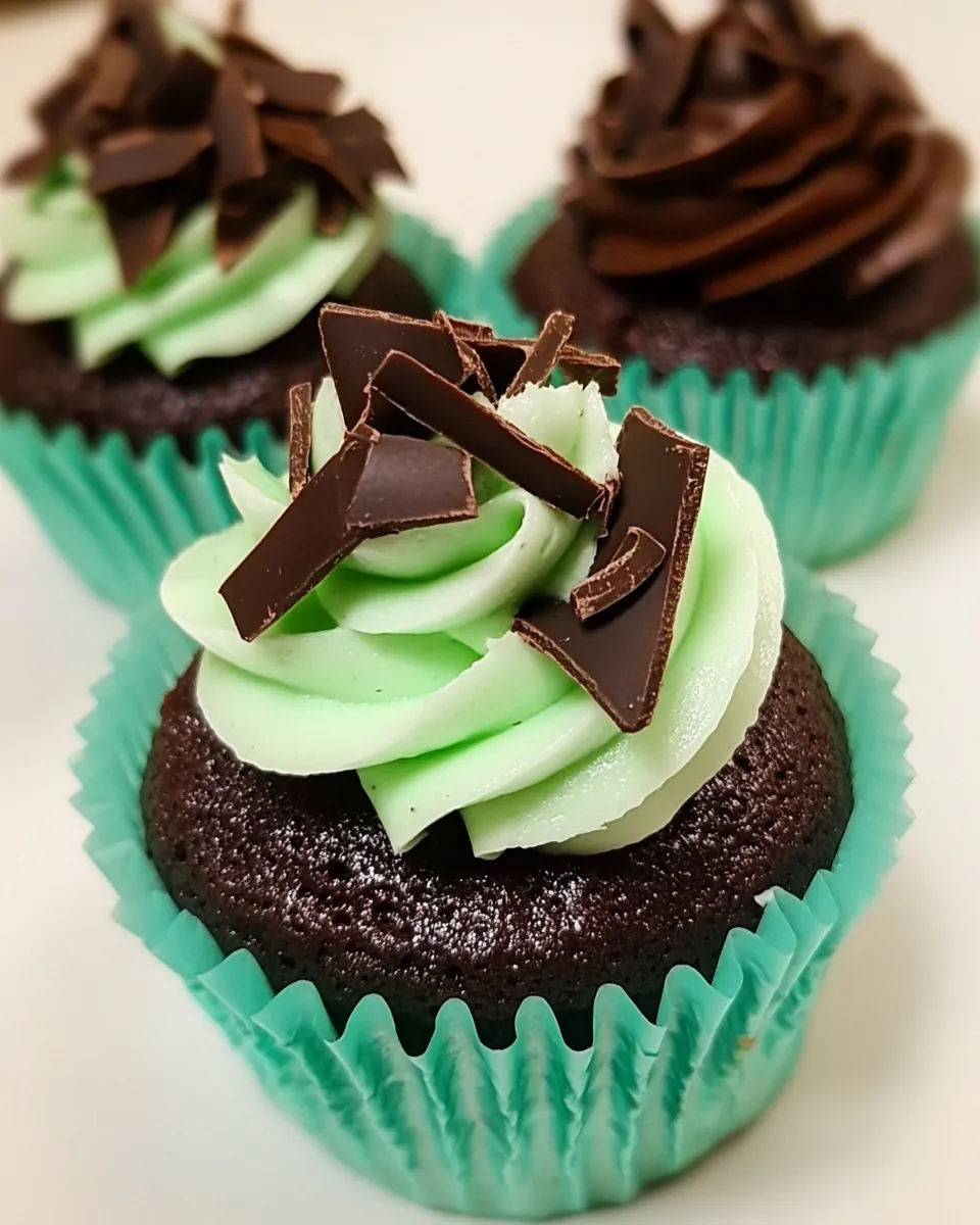 Dark Chocolate Creme de Menthe Cupcakes