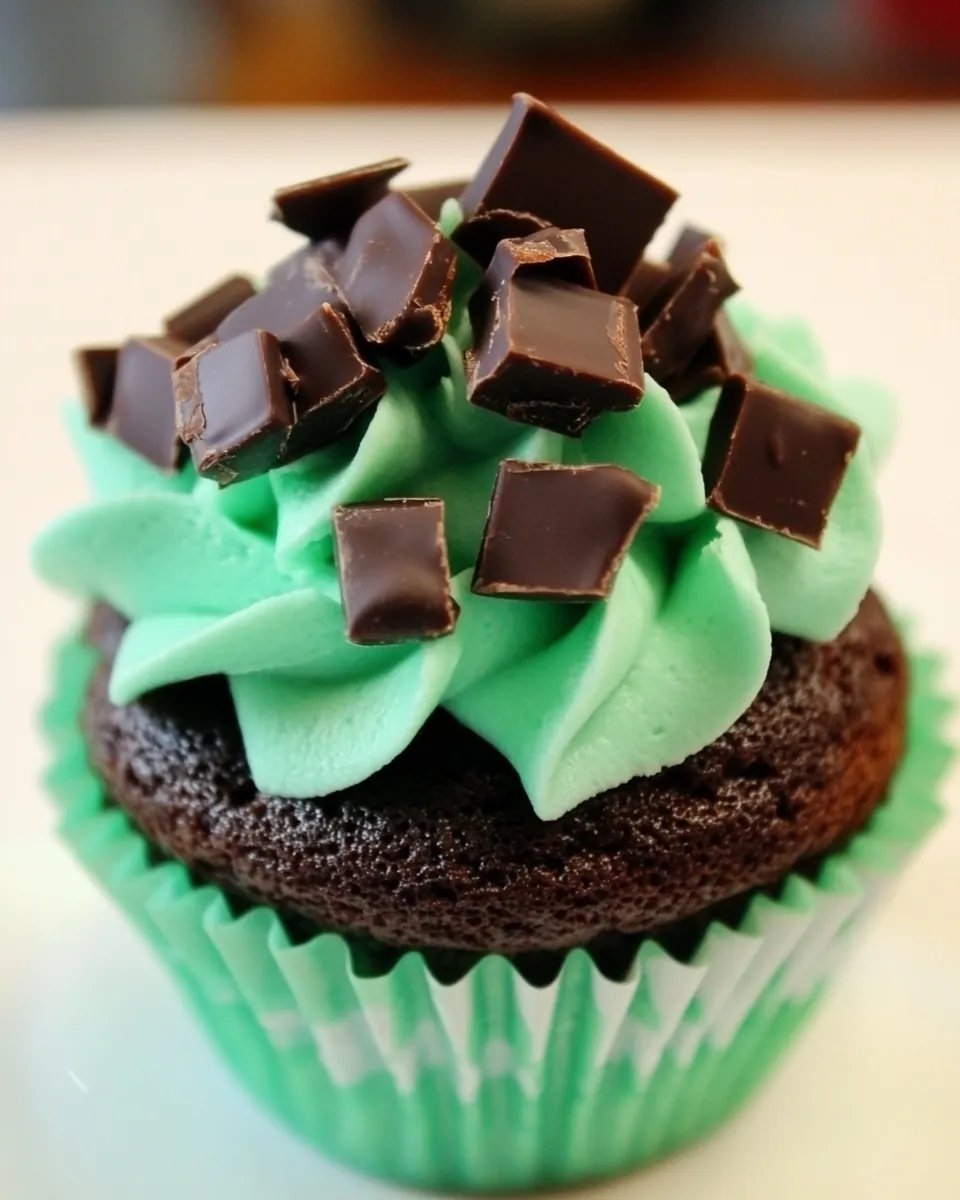 Dark Chocolate Creme de Menthe Cupcakes