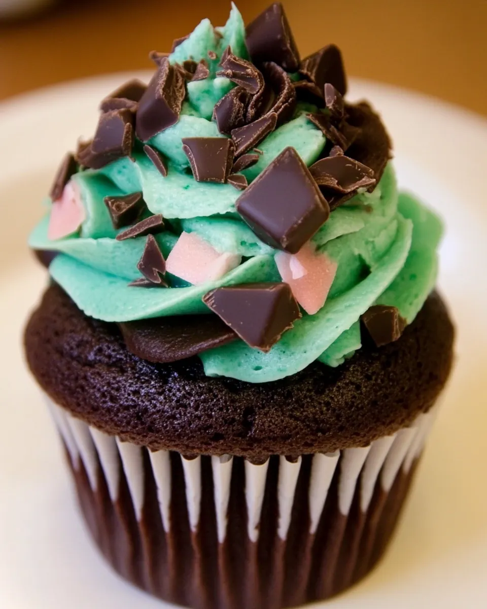 Dark Chocolate Creme de Menthe Cupcakes