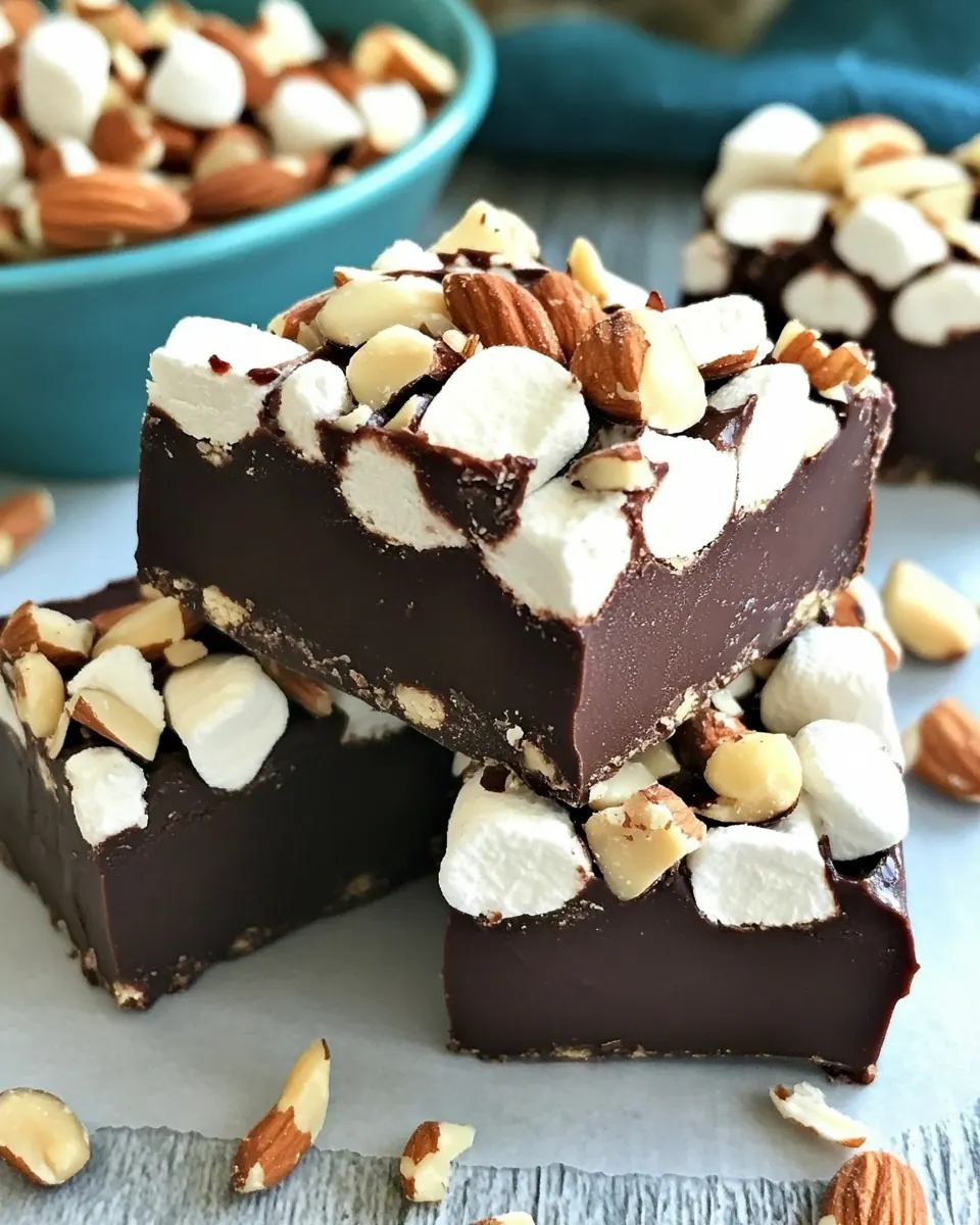 Dark Chocolate Marshmallow Nut Fudge Bars