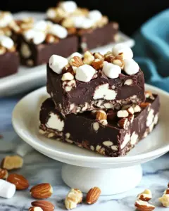 Dark Chocolate Marshmallow Nut Fudge Bars