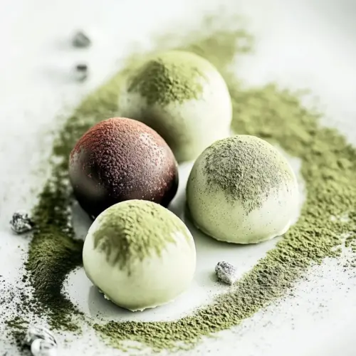 Dark Chocolate Vegan Truffles with Matcha Green Tea