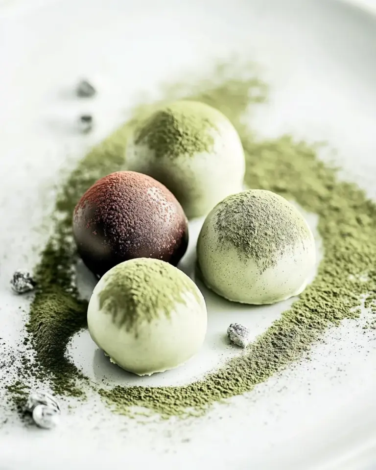 Dark Chocolate Vegan Truffles with Matcha Green Tea