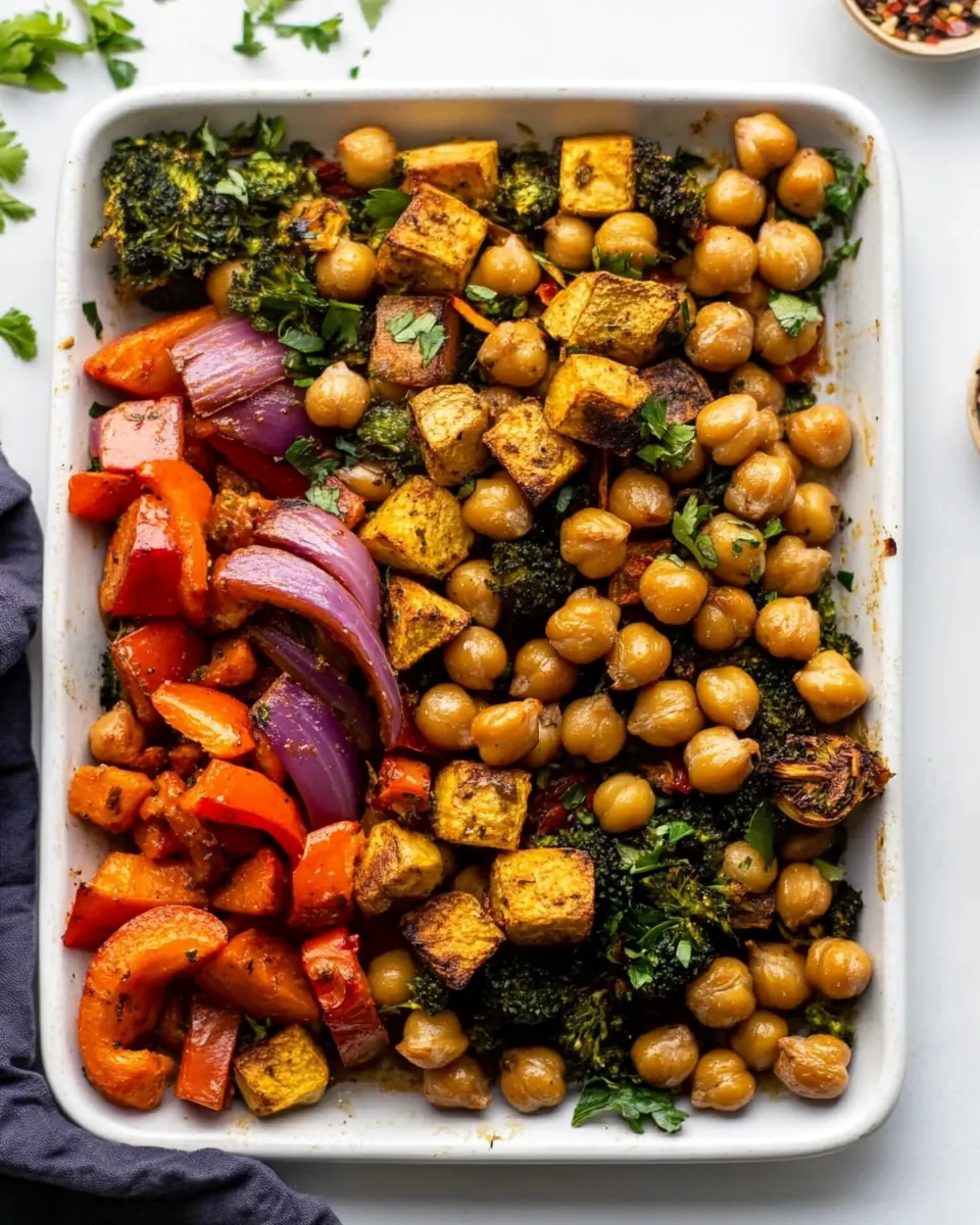 Dijon Garlic Sheet Pan Veggies Chickpeas