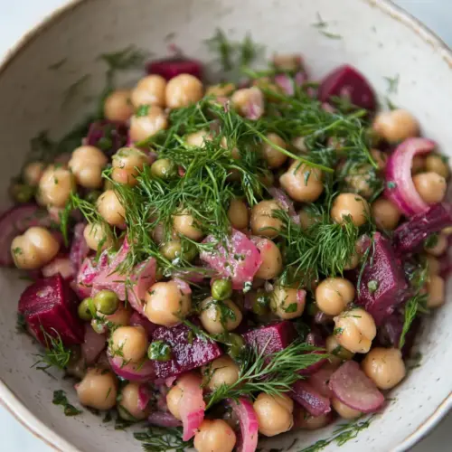 Dill Beet Chickpea Salad