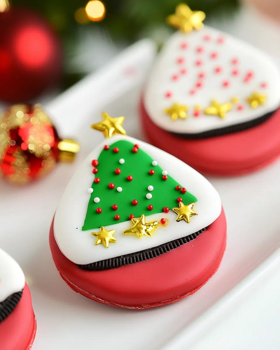 Dipped Oreo Christmas Tree Cookies