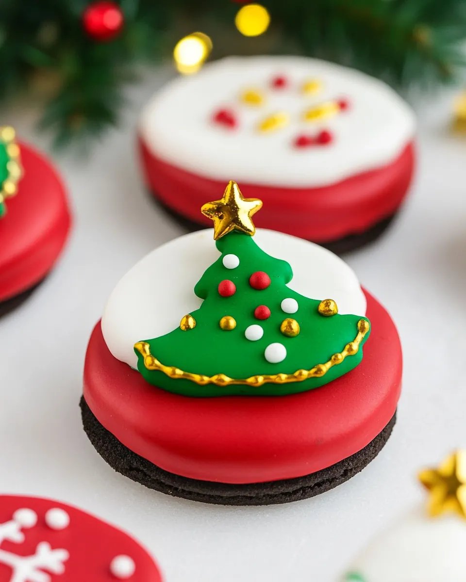 Dipped Oreo Christmas Tree Cookies